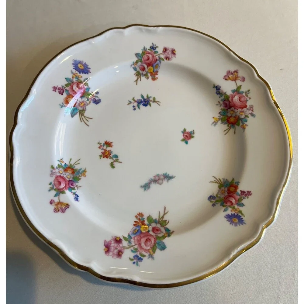 Vintage Spode Dresden Rose R2241 Luncheon Plate 9